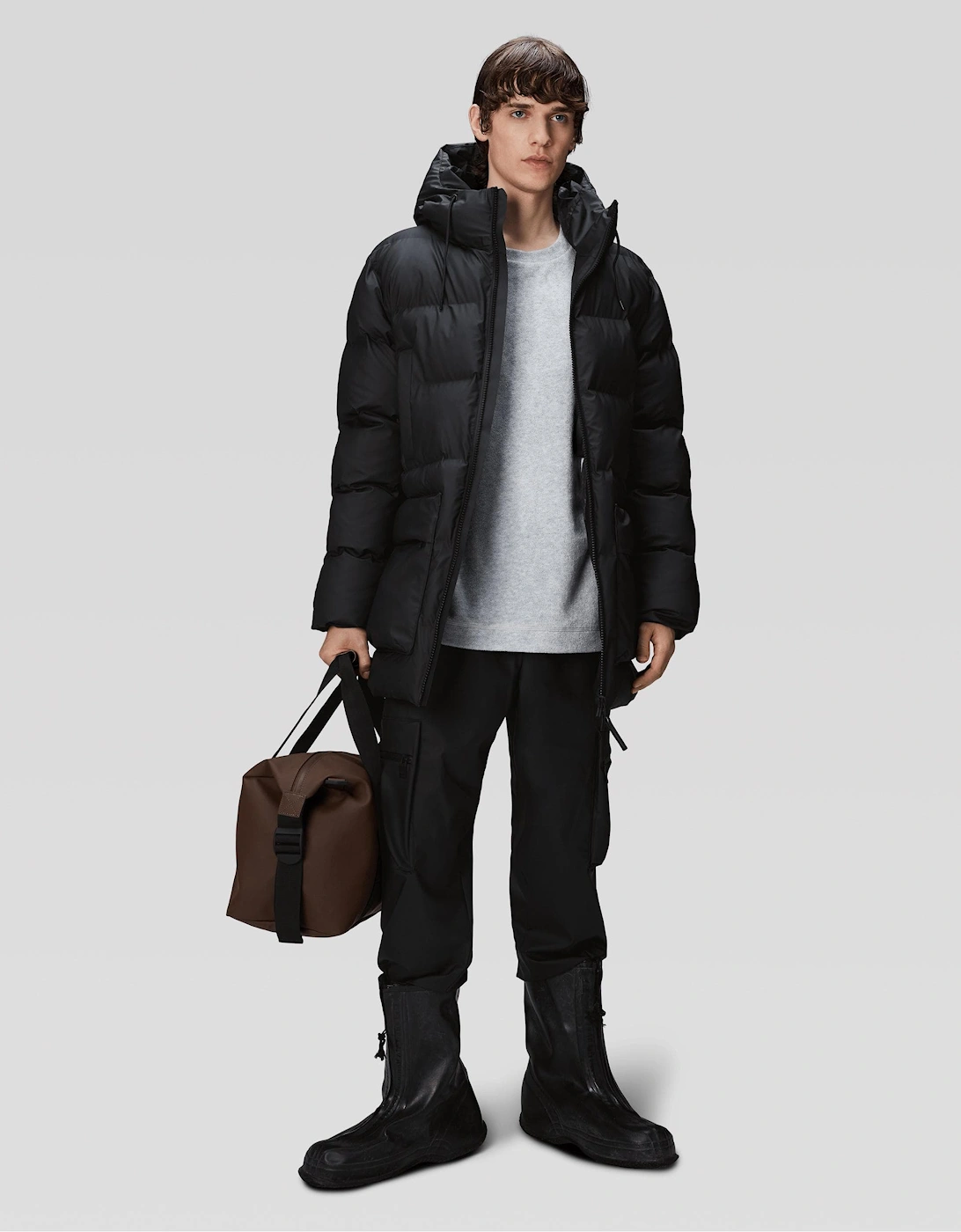 Alta Long Puffer Cargo Jacket - 01 Black