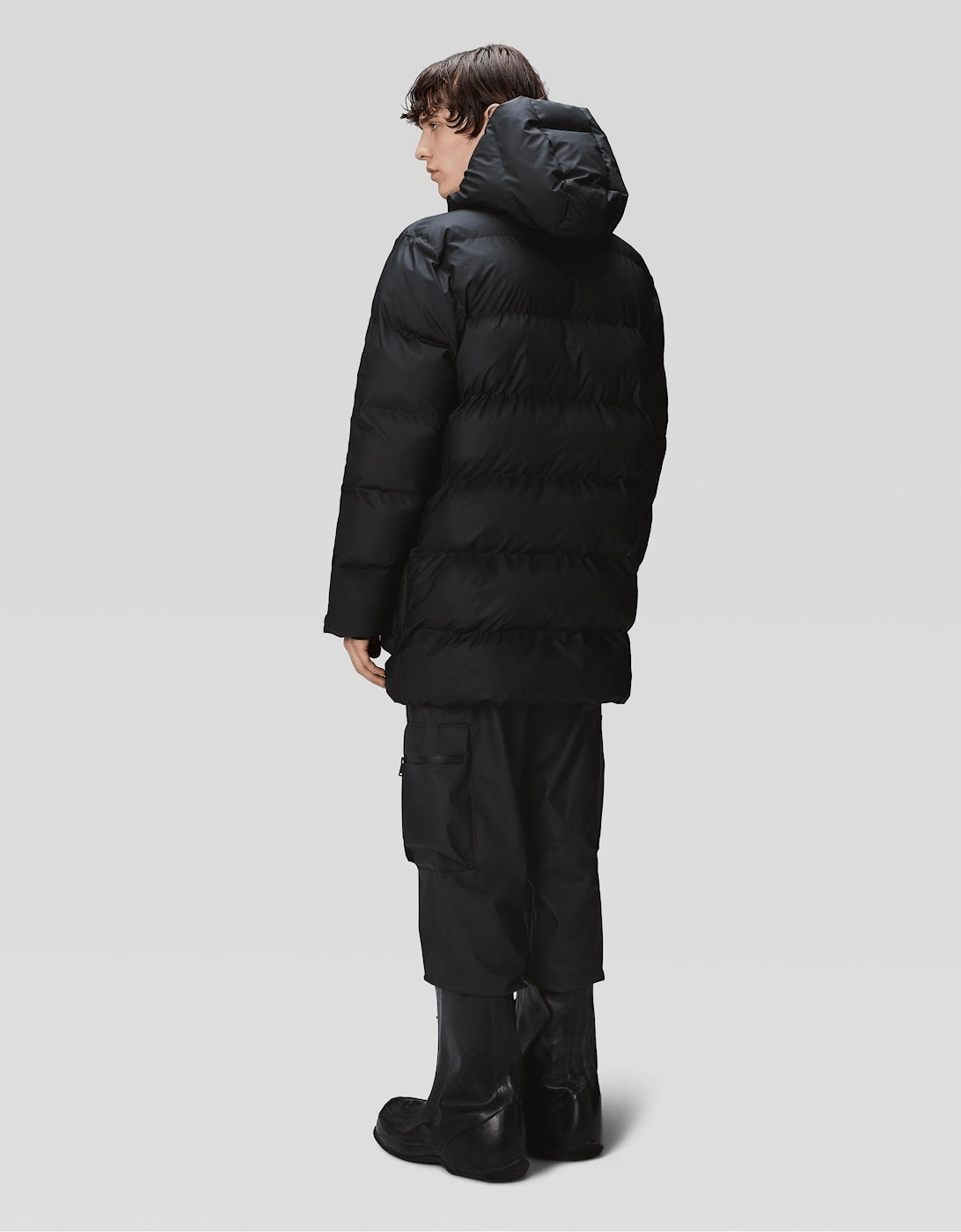 Alta Long Puffer Cargo Jacket - 01 Black