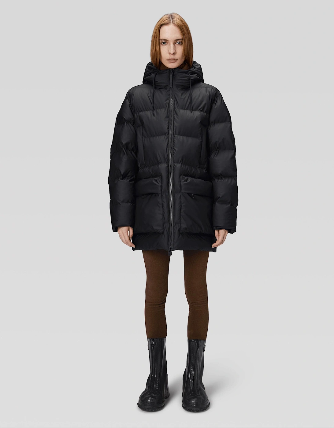 Alta Long Puffer Cargo Jacket - 01 Black