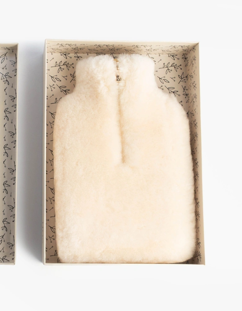 IRIS Sheepskin Hot Water Bottle Cream