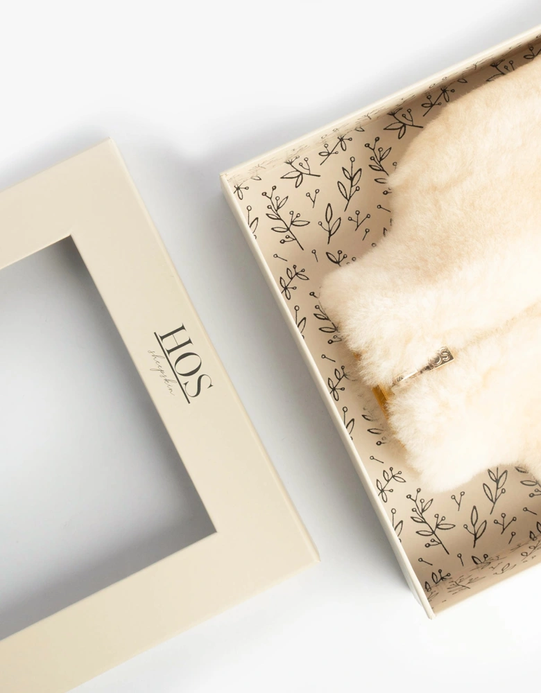 IRIS Sheepskin Hot Water Bottle Cream