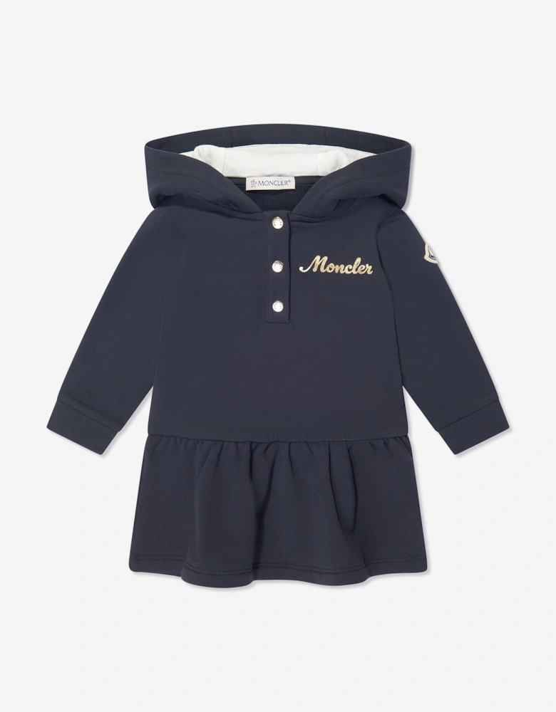 Enfant Baby Girls Hooded Sweater Dress in Navy