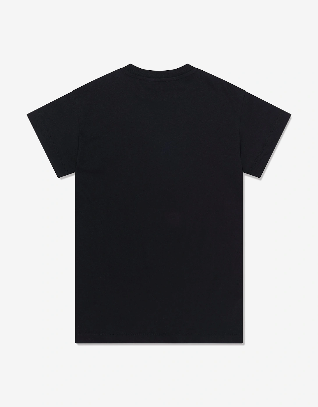 Girls Fish Logo Jersey Dress in Black