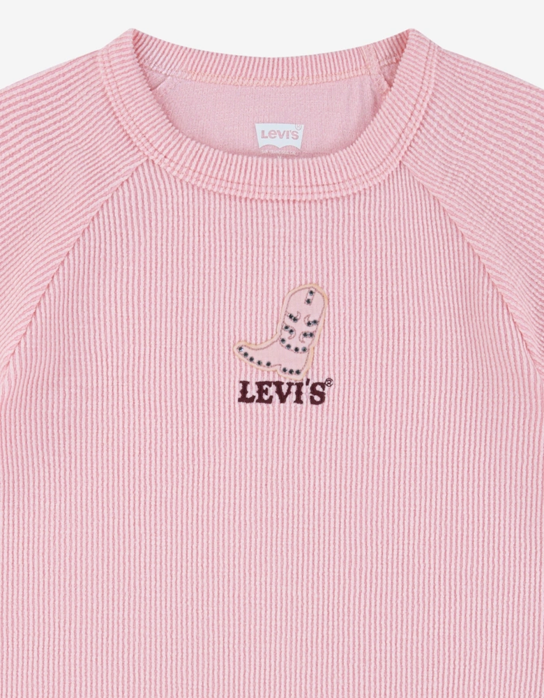 Girls Logo Raglan Top in Pink