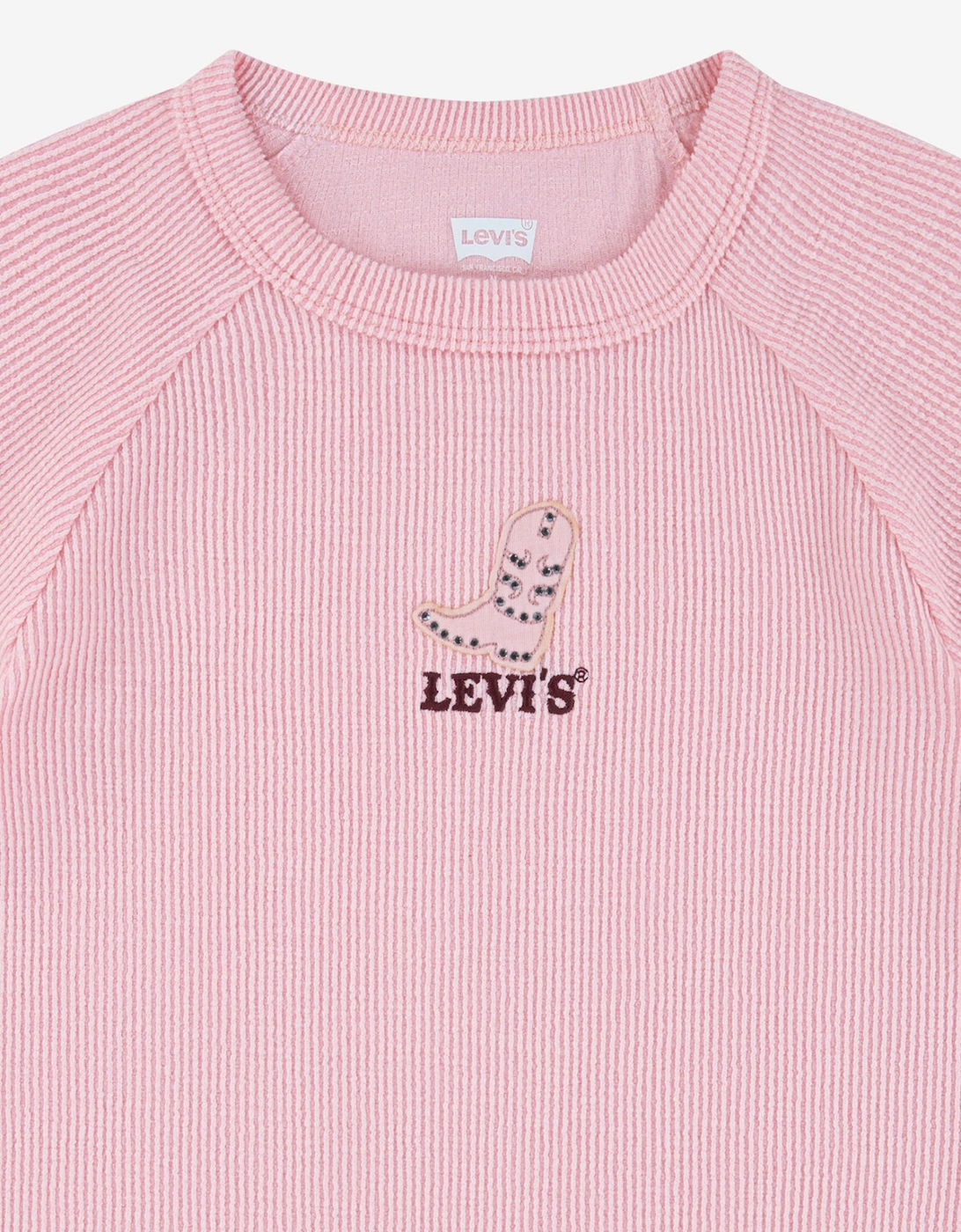 Girls Logo Raglan Top in Pink