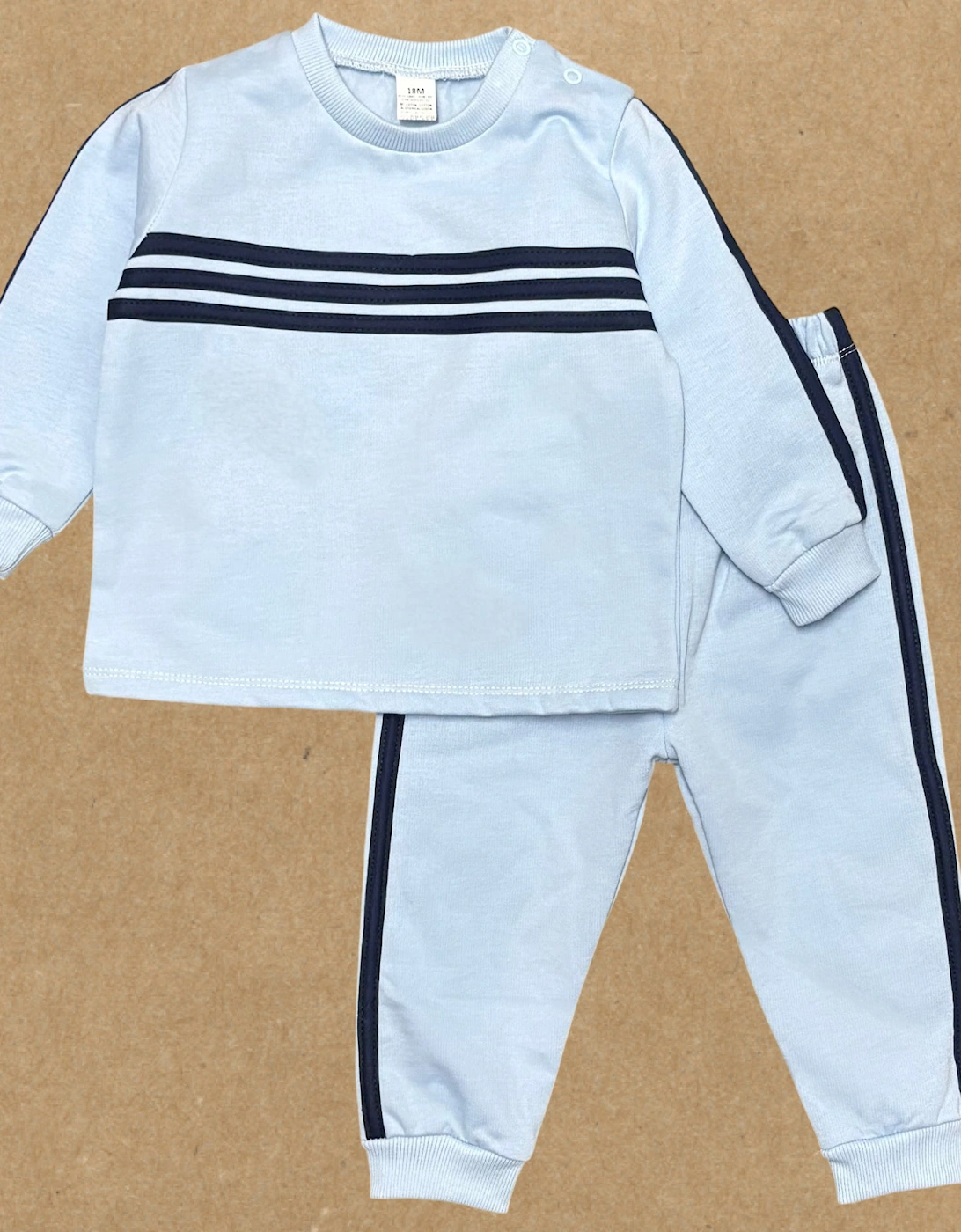 Boys Blue and Navy Tracksuit Set, 2 of 1