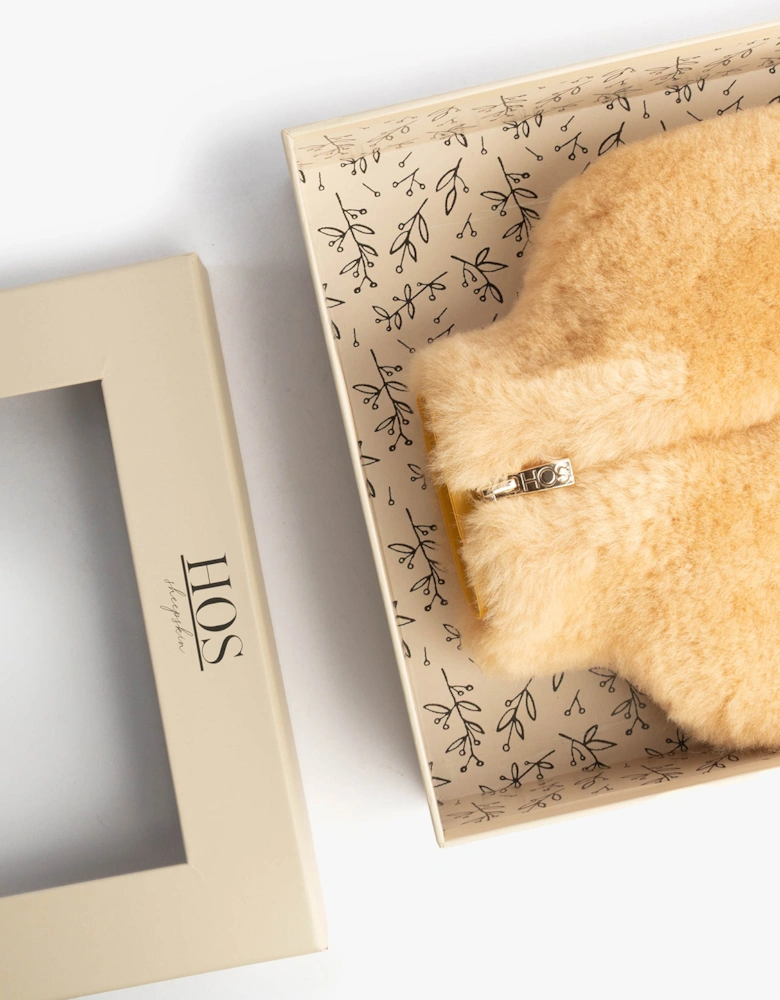IRIS Sheepskin Hot Water Bottle Chestnut
