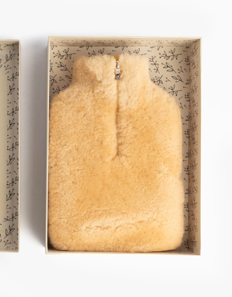 IRIS Sheepskin Hot Water Bottle Chestnut