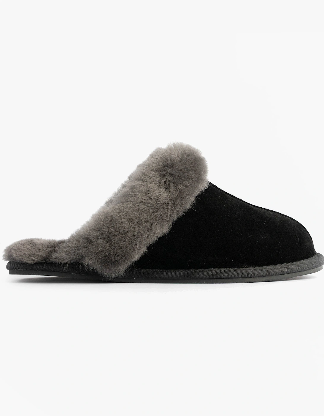 AYLA Womens Real Sheepskin Mule Slippers Black, 9 of 8