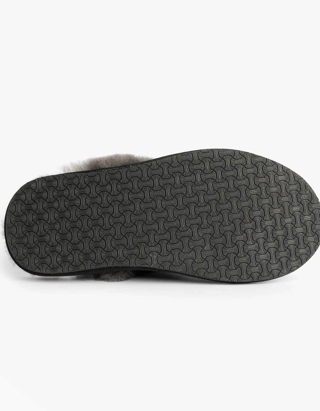 AYLA Womens Real Sheepskin Mule Slippers Black
