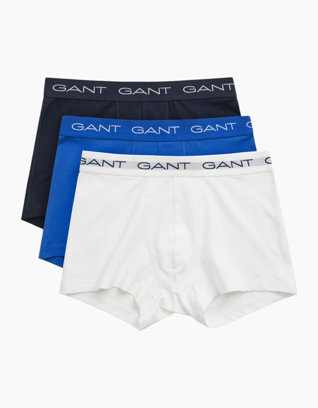 Gant Men's White Trunks 3 Pack Mixed Repeat Logo Stretch Underwear Cotton Trunks  33/32/32 M