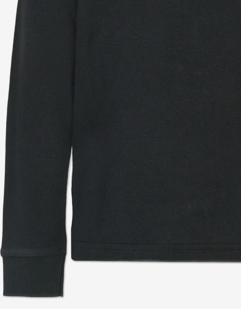 Enfant Boys Long Sleeve Polo Shirt in Black