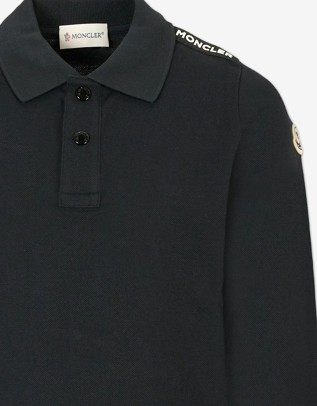 Enfant Boys Long Sleeve Polo Shirt in Black
