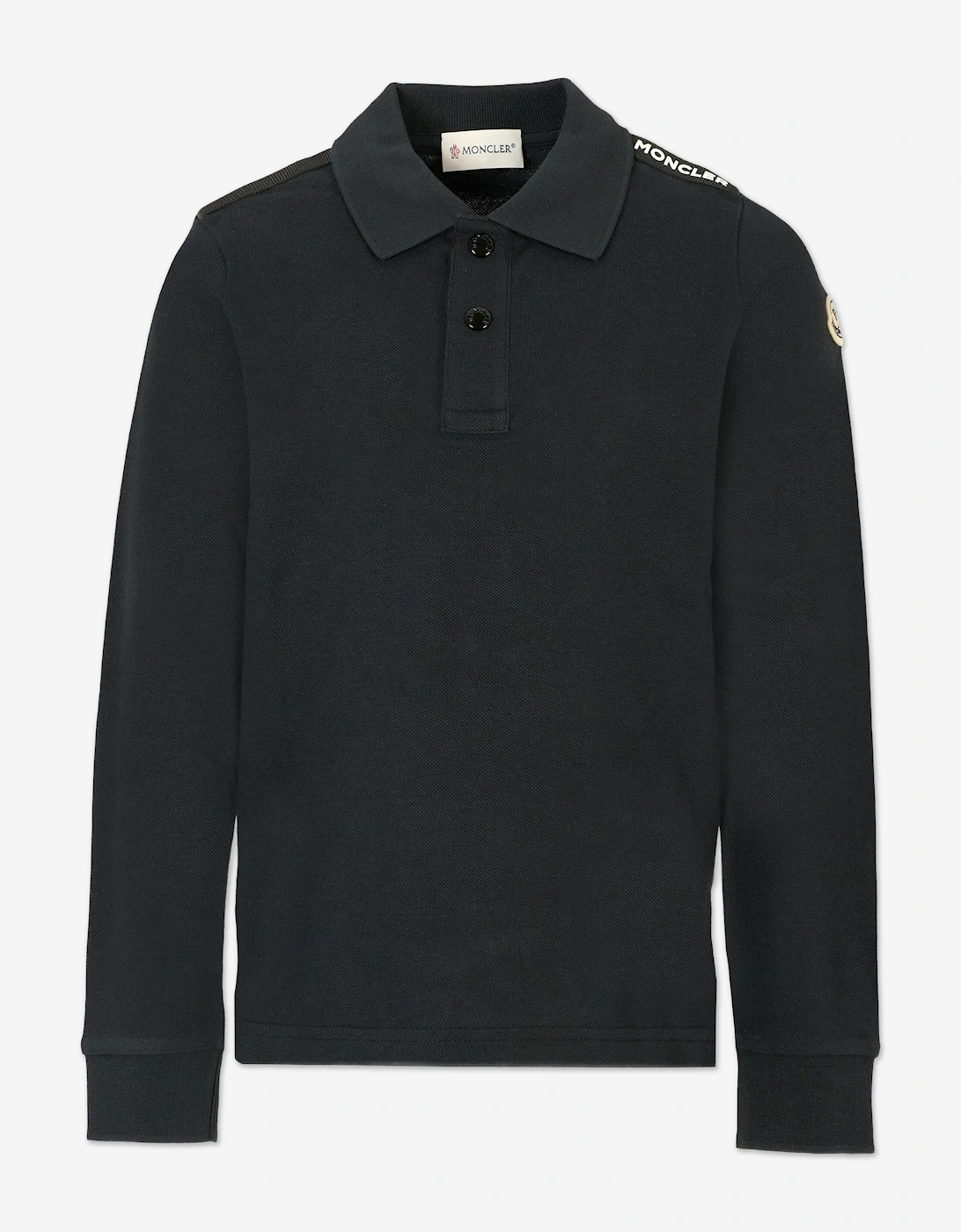 Enfant Boys Long Sleeve Polo Shirt in Black, 5 of 4
