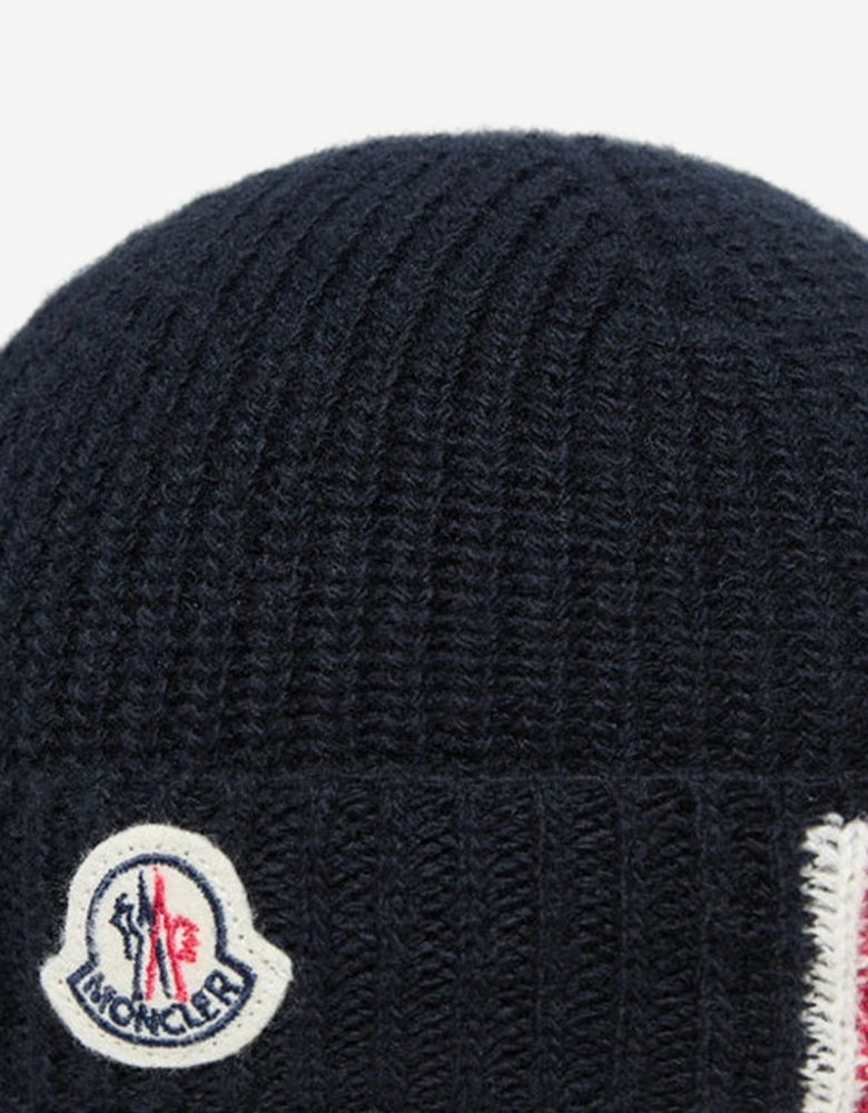 Baby Boys Wool Knitted Beanie in Navy