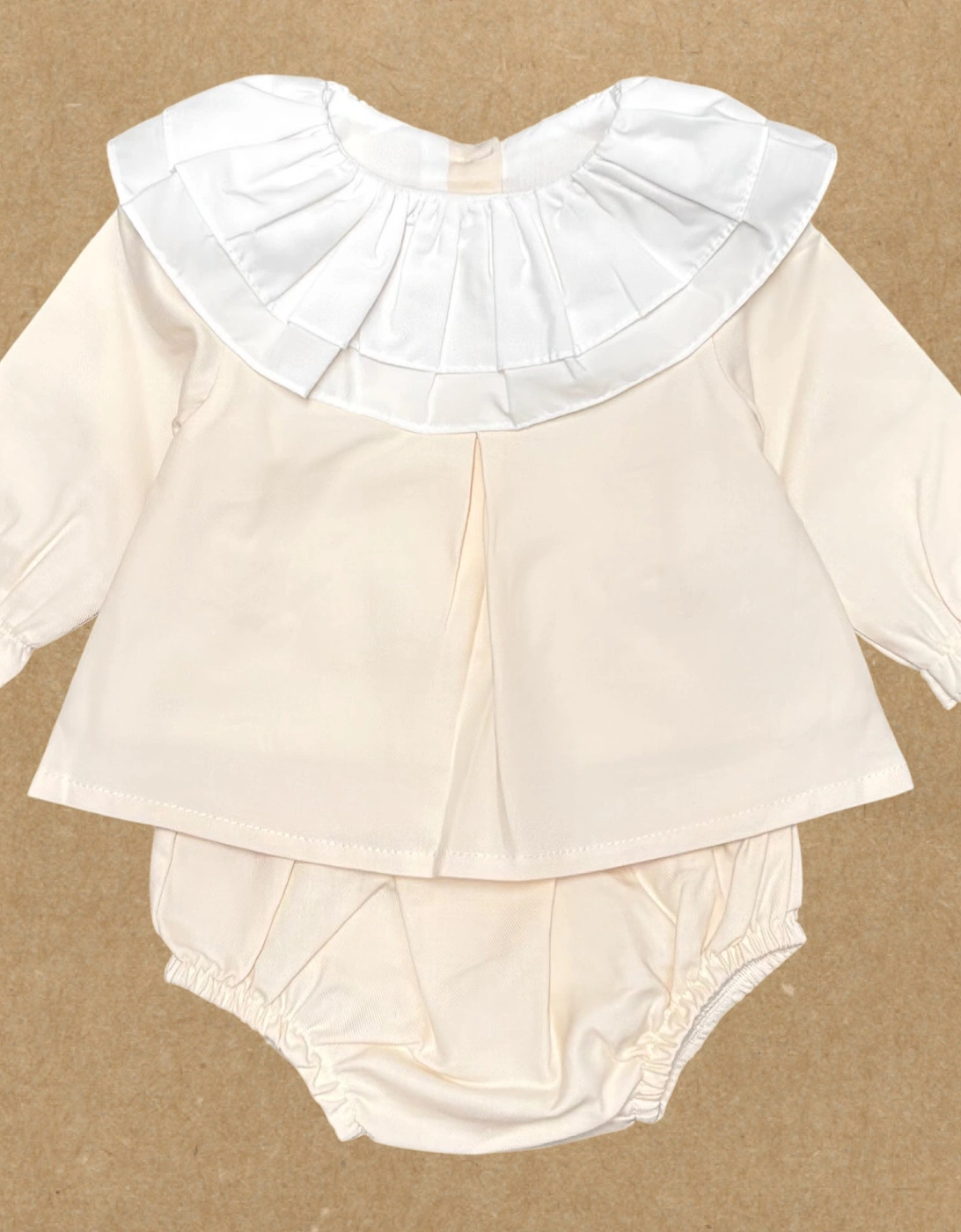 Girls Beige Cotton Jam Pant Set, 2 of 1