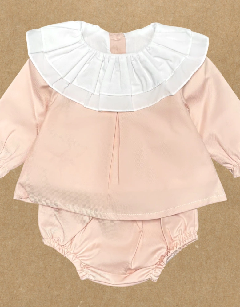 Girls Peach Cotton Jam Pant Set