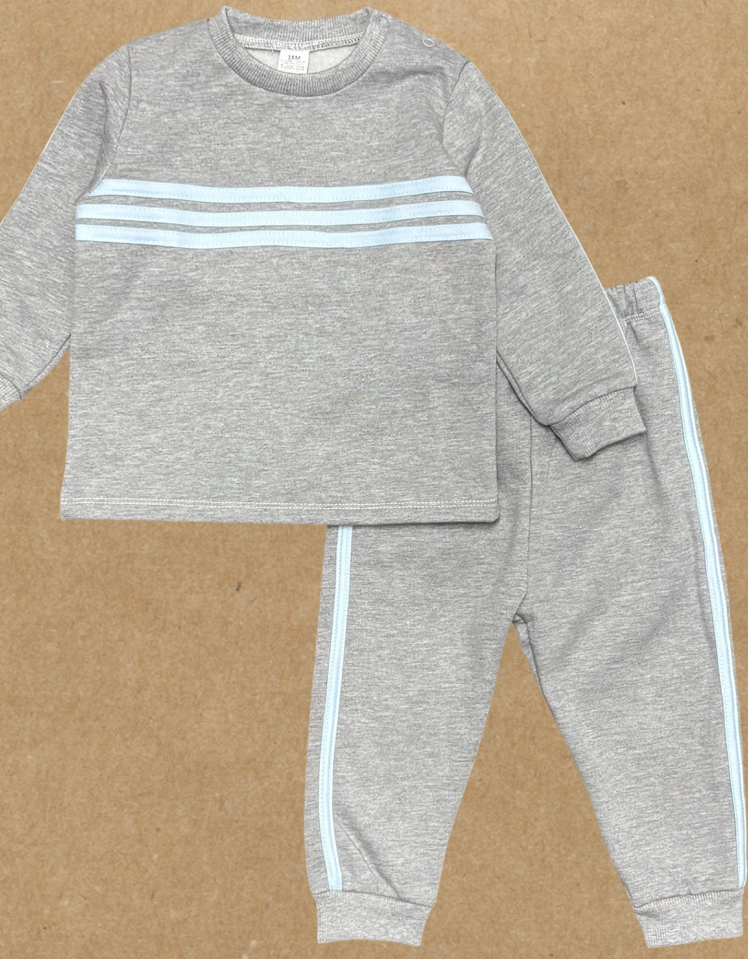 Boys Grey and Blue Tracksuit Set, 2 of 1