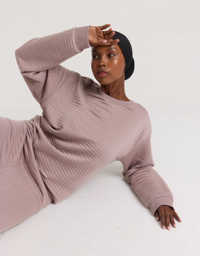 Quilted Jersey Lounge Set in Mink