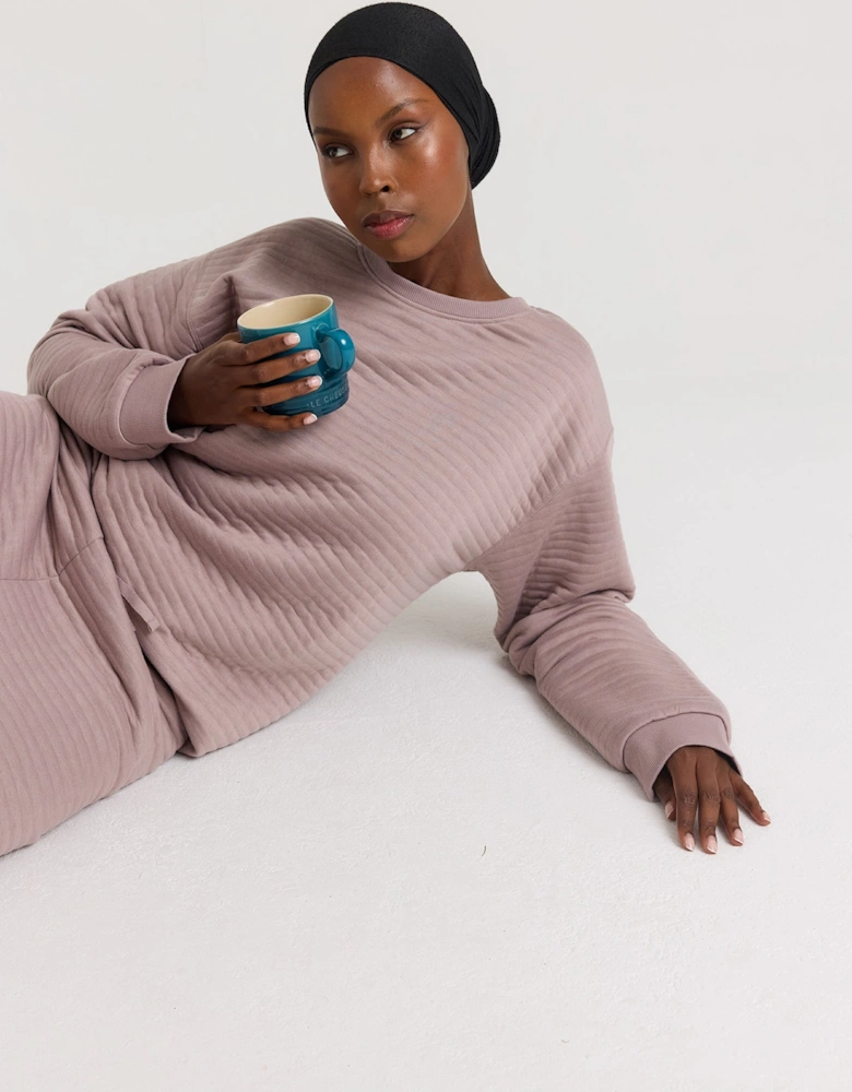 Quilted Jersey Lounge Set in Mink