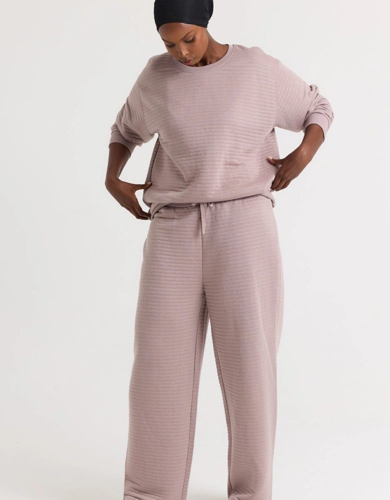Quilted Jersey Lounge Set in Mink