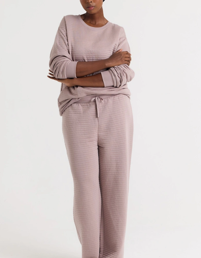Quilted Jersey Lounge Set in Mink