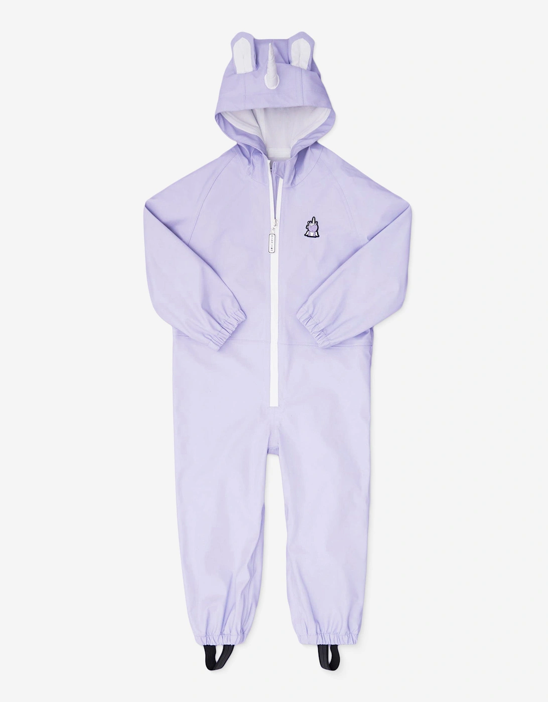 Girls Sparkle The Unicorn Puddlesuit in Purple, 5 of 4