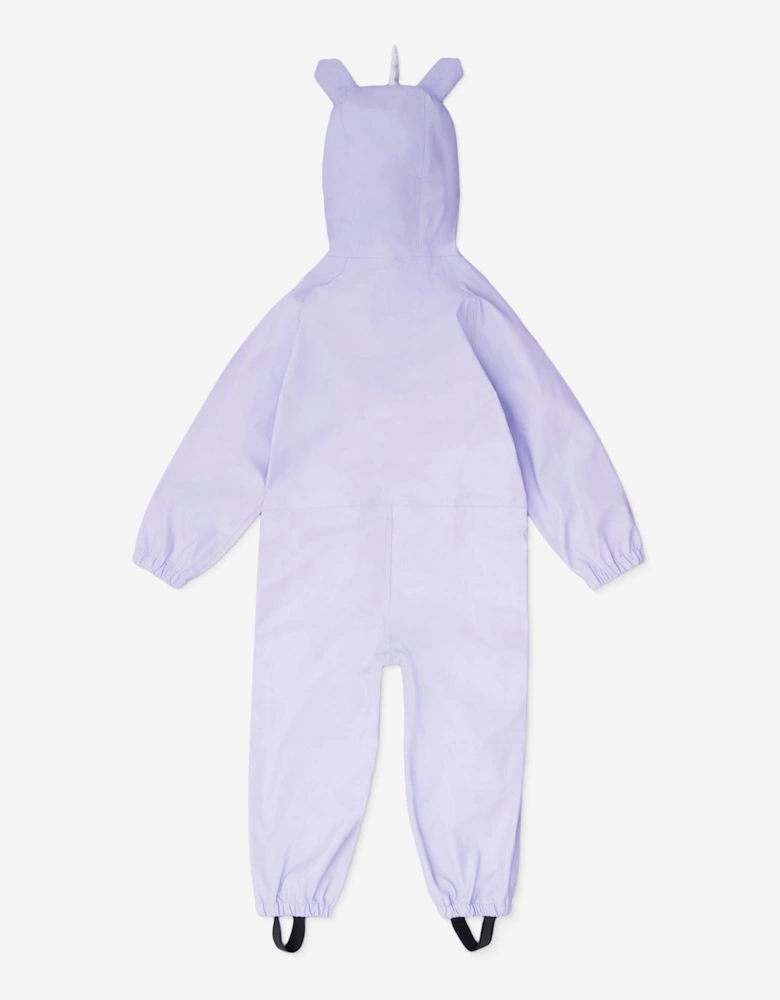 Girls Sparkle The Unicorn Puddlesuit in Purple