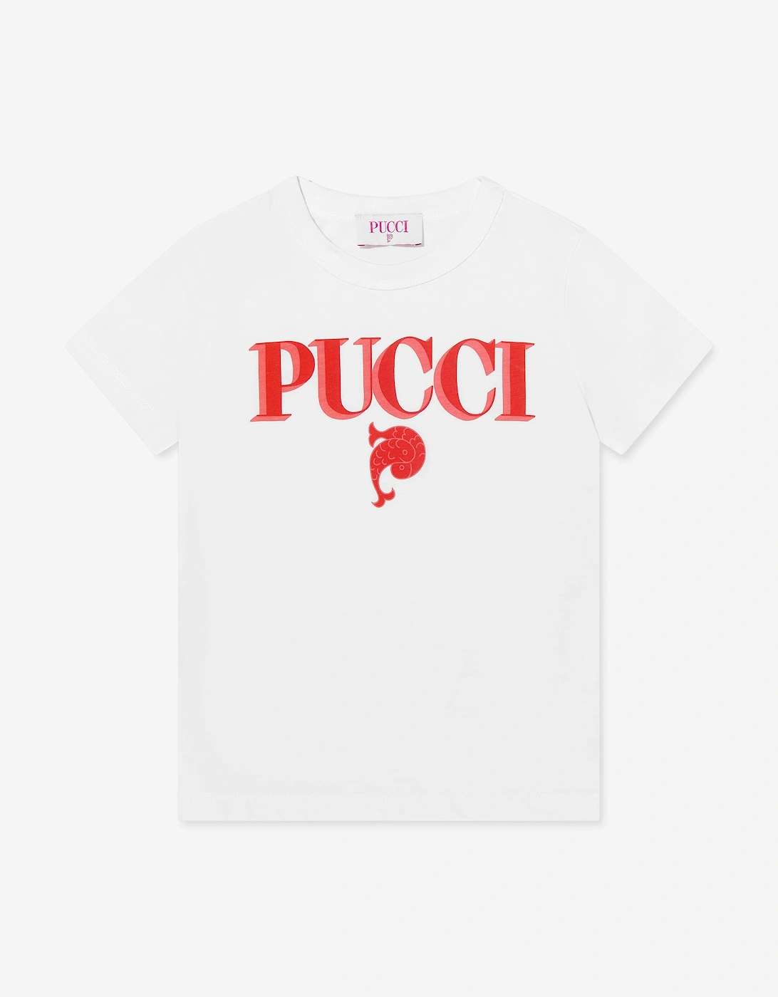 Girls Fish Logo T-Shirt in Ivory, 5 of 4