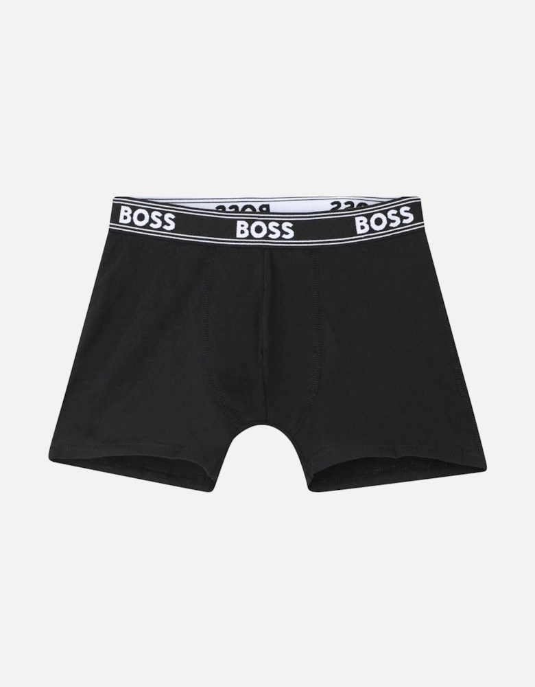 Boys 5-Pack Power Logo Boxer Trunks, Black/Grey