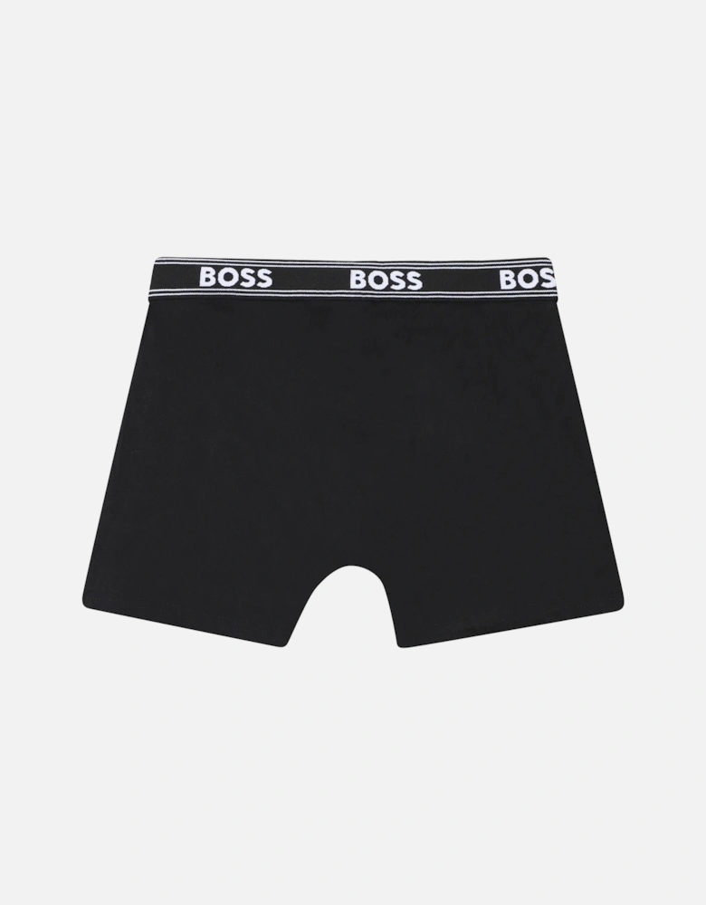 Boys 5-Pack Power Logo Boxer Trunks, Black/Grey