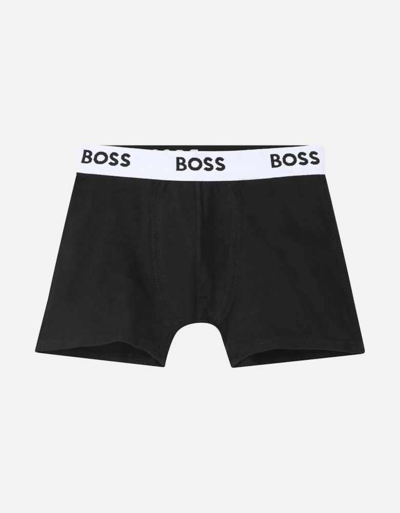 Boys 3-Pack Core Logo Boxer Trunks, Black/white