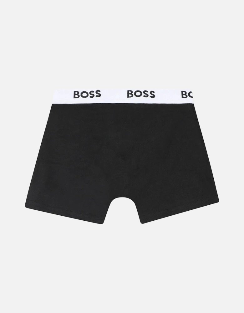 Boys 3-Pack Core Logo Boxer Trunks, Black/white
