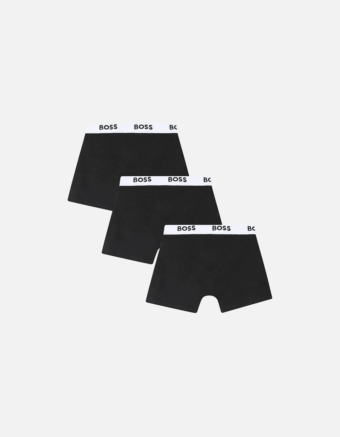 Boys 3-Pack Core Logo Boxer Trunks, Black/white