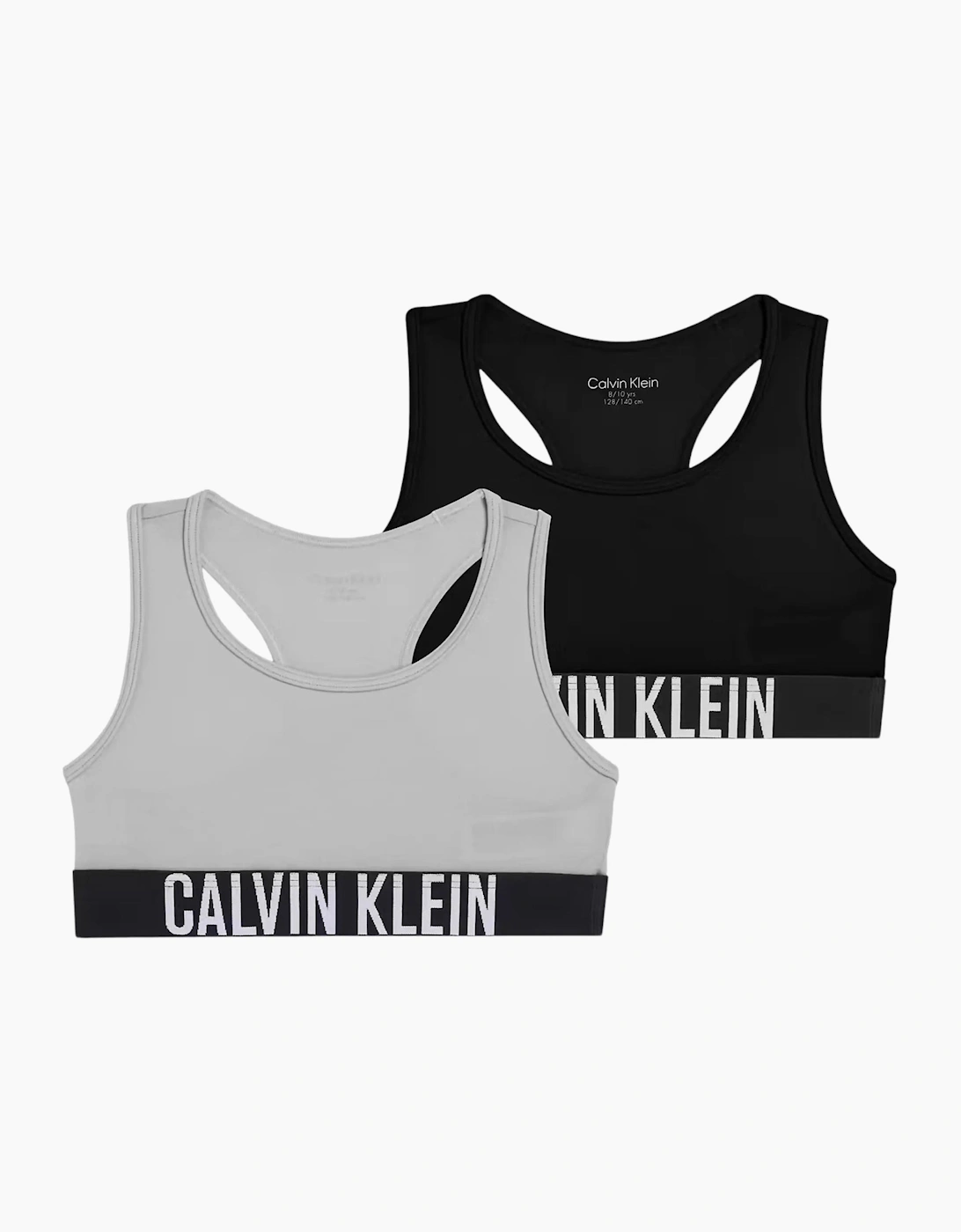 Calvin Klein Girl's Girls 2-Pack Intense Power Bralettes, Black and Grey - Size: 10 years/11 years/12 years