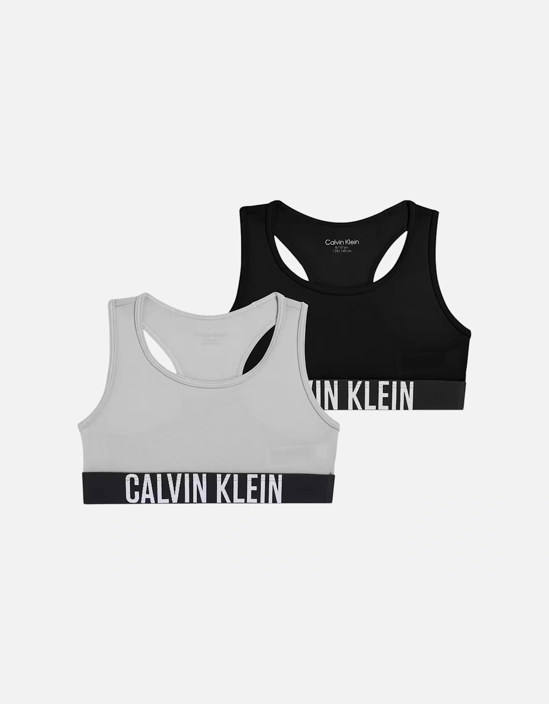 Girls 2-Pack Intense Power Bralettes, Black and Grey, 2 of 1