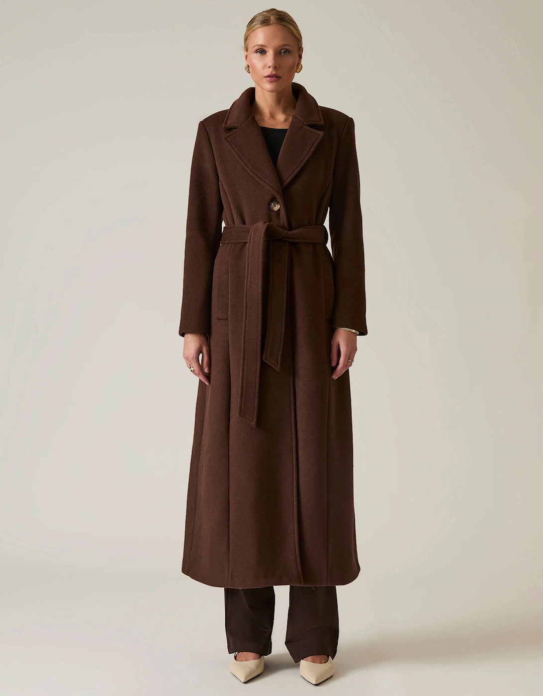 Long Brown Classic Coat