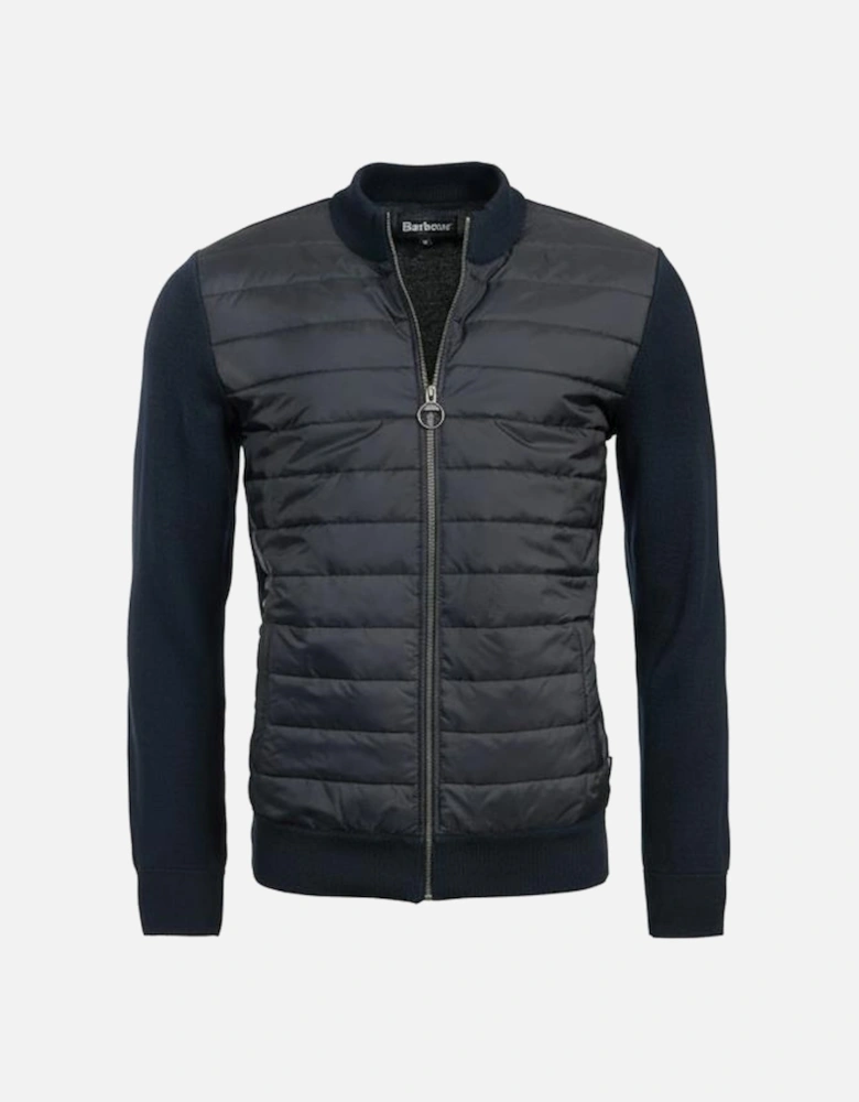 Carn Baffle Mens Zip Through Sweater - Navy