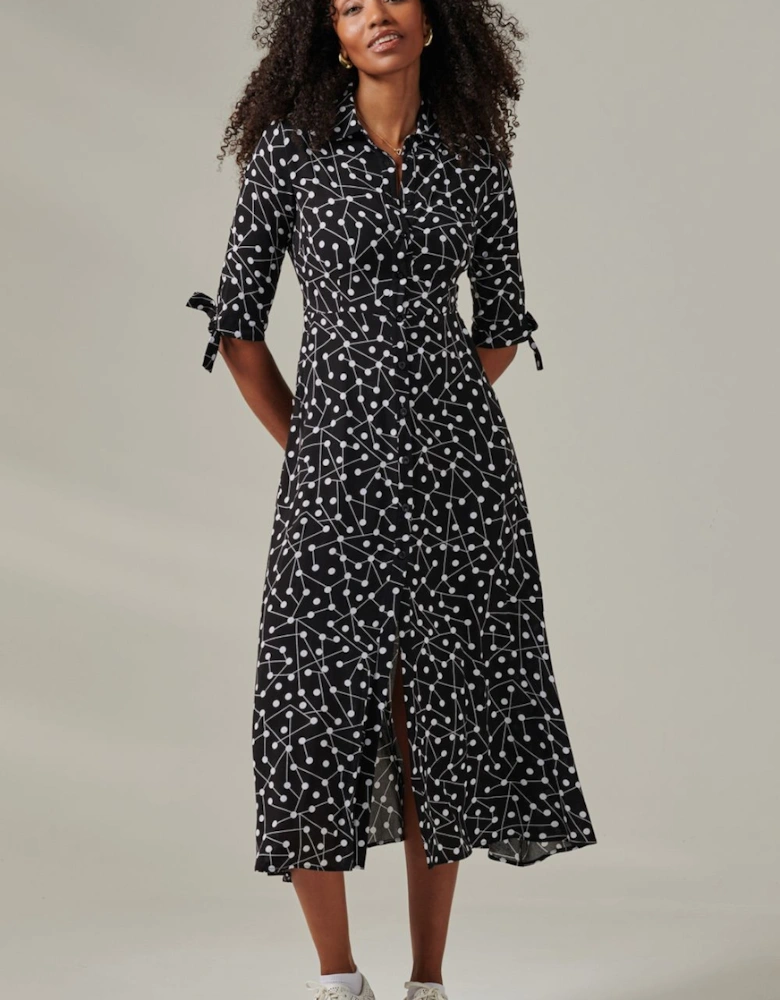 Nora Print Viscose Maxi Shirt Dress