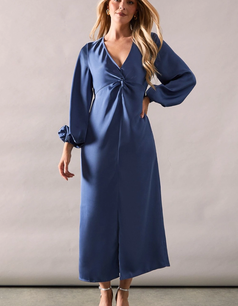 Occasion Satin Twist Midaxi Dress