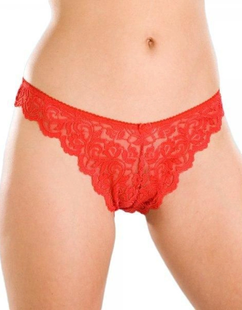Three Pack Floral Lace Thongs