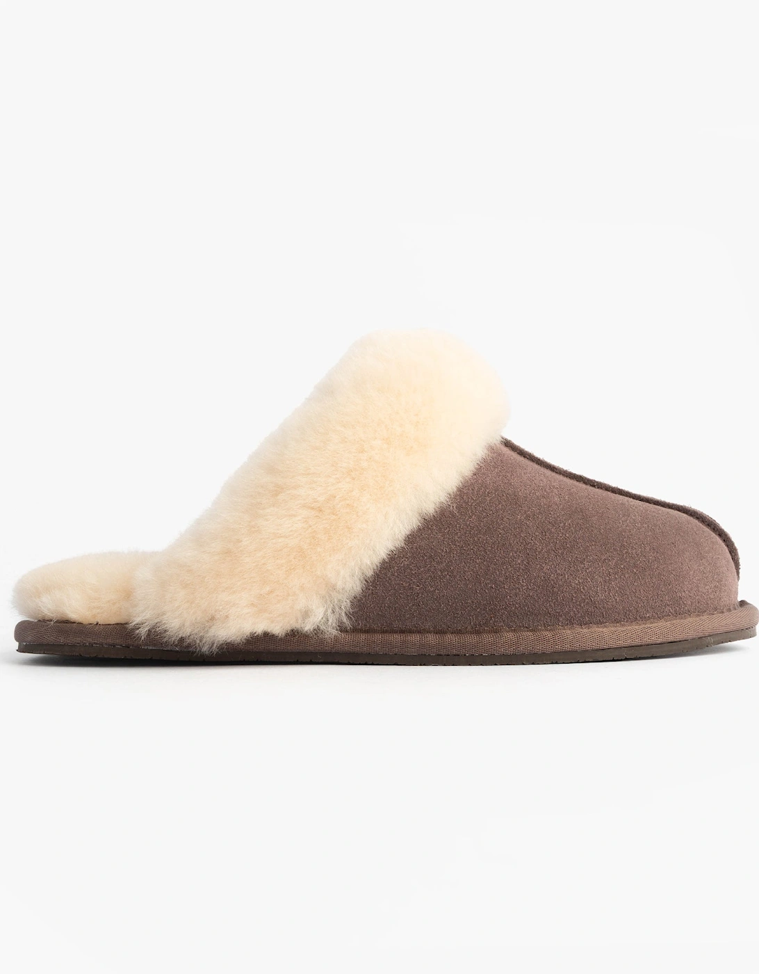 AYLA Womens Real Sheepskin Mule Slippers Espresso, 9 of 8