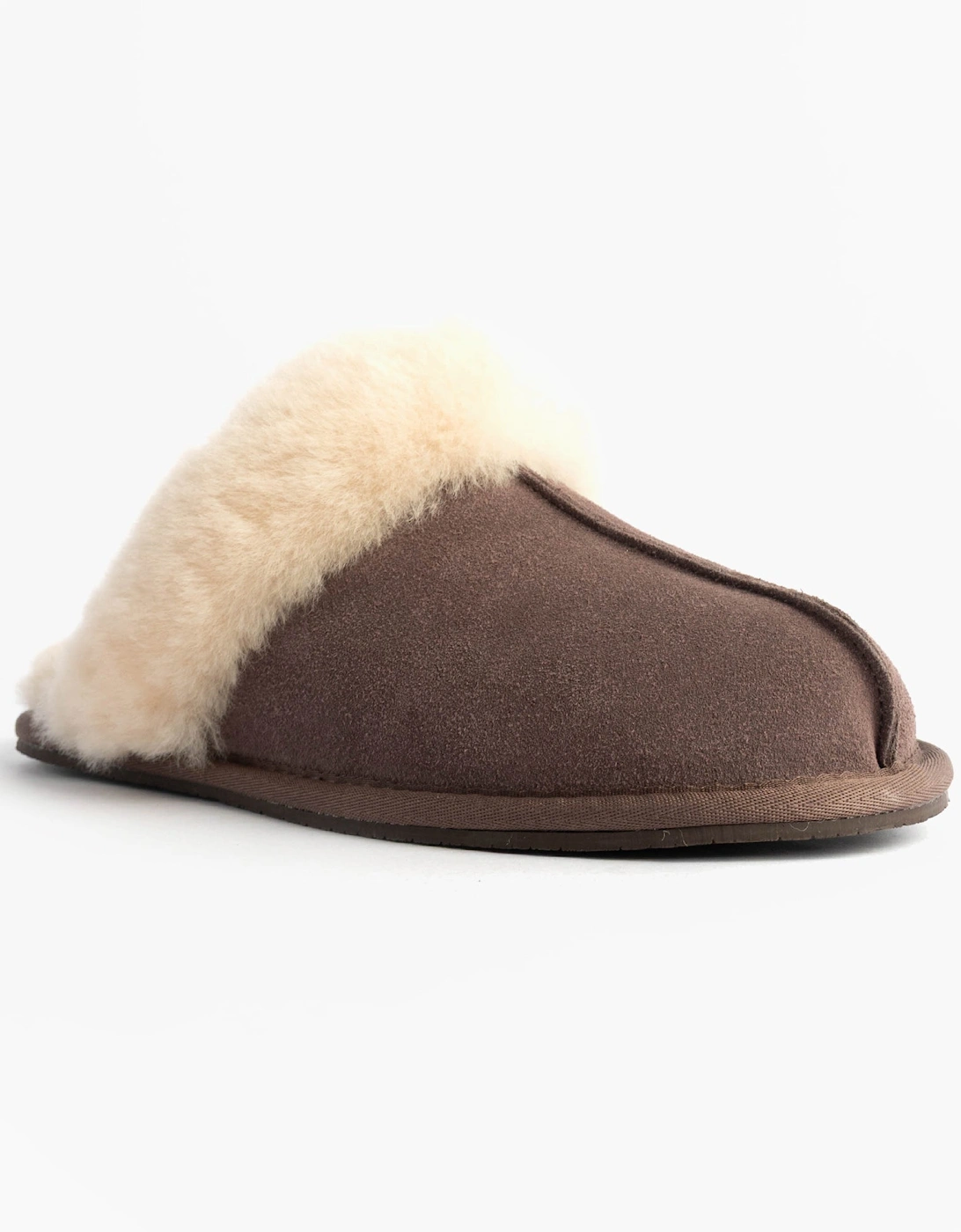 AYLA Womens Real Sheepskin Mule Slippers Espresso