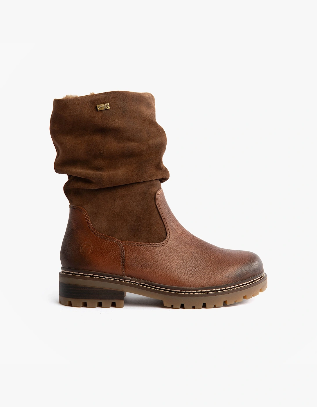 Women's Remonte D0B80-24 Womes Side Zip Ankle Boots Brown - Size: 6