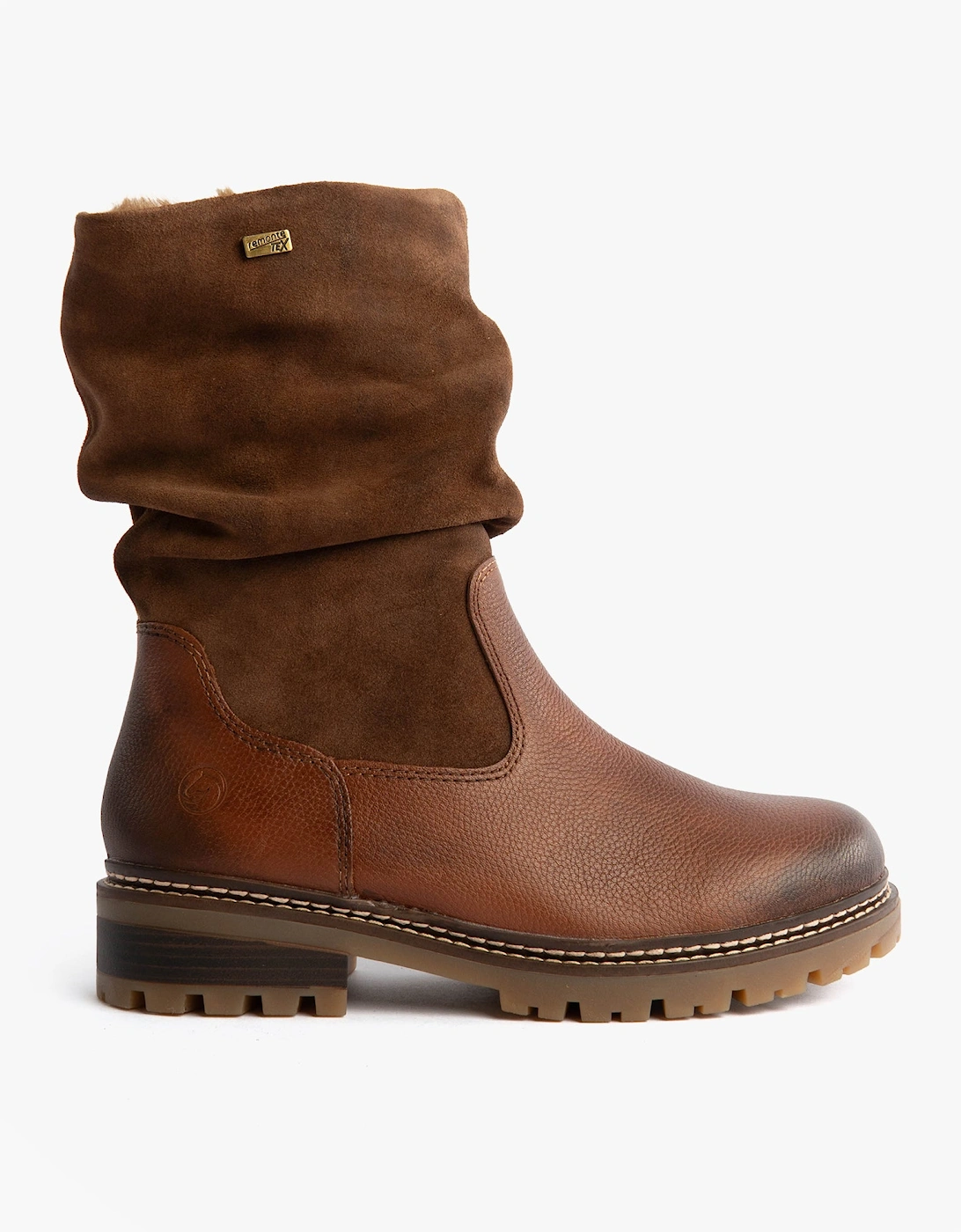 D0B80-24 Womes Side Zip Ankle Boots Brown, 7 of 6