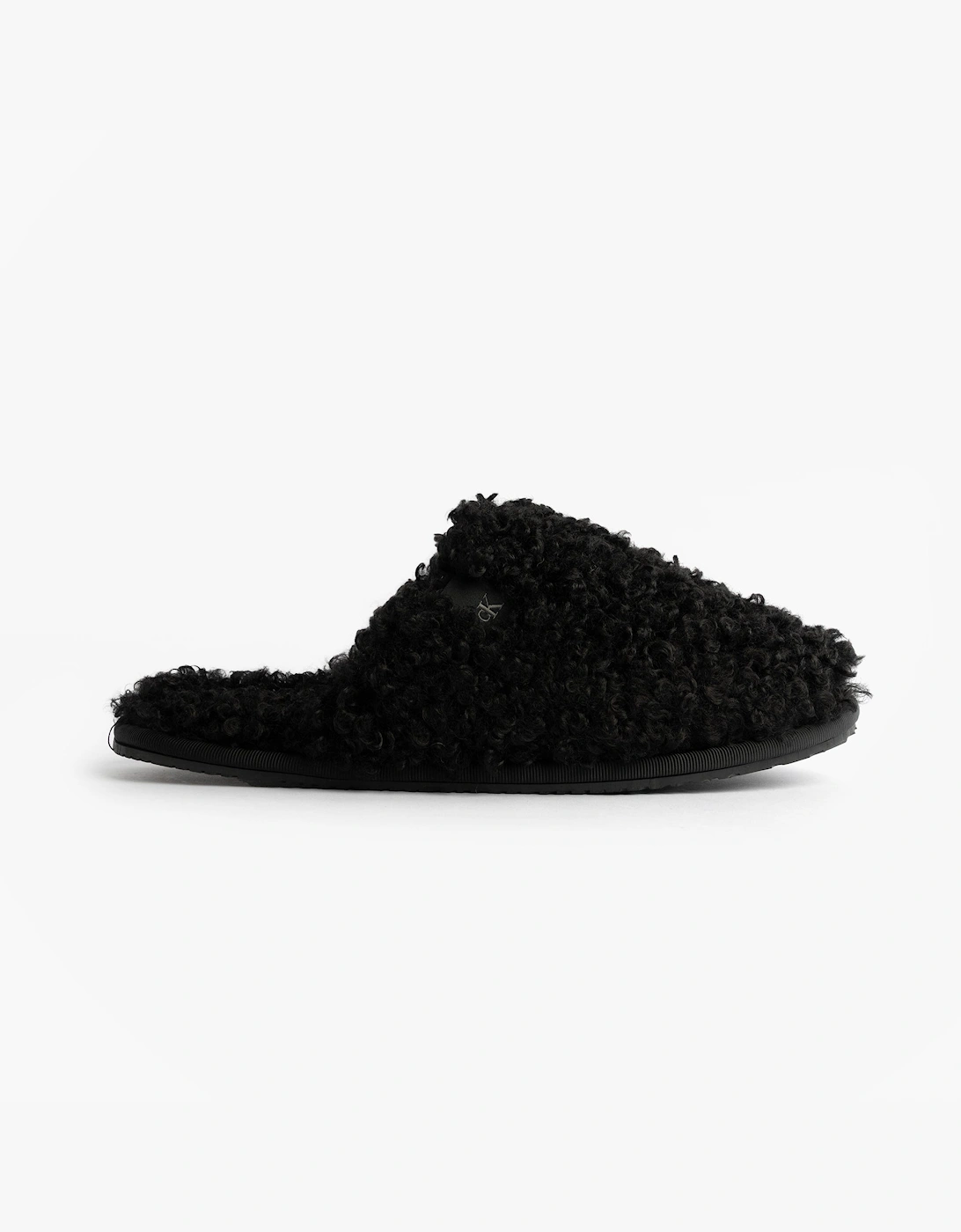 Women's Calvin Klein CLOSE SLIPPER FUR Womens Slippers Black - Size: 6.5