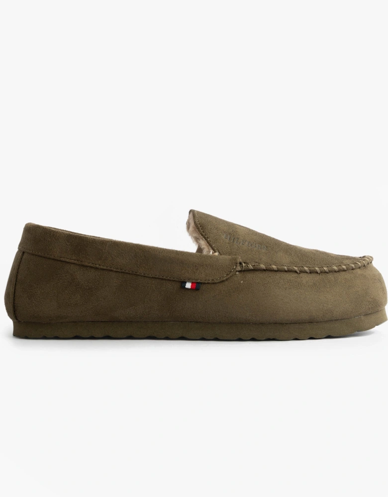 HILFIGER M SDE DRIVE Mens Mocassin Slippers Army Green