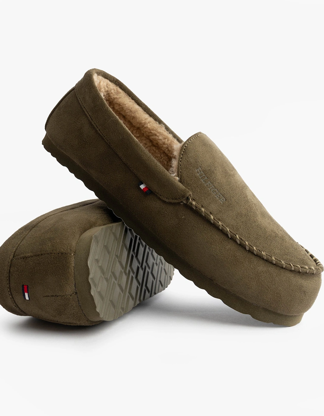 HILFIGER M SDE DRIVE Mens Mocassin Slippers Army Green