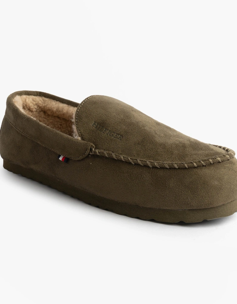 HILFIGER M SDE DRIVE Mens Mocassin Slippers Army Green
