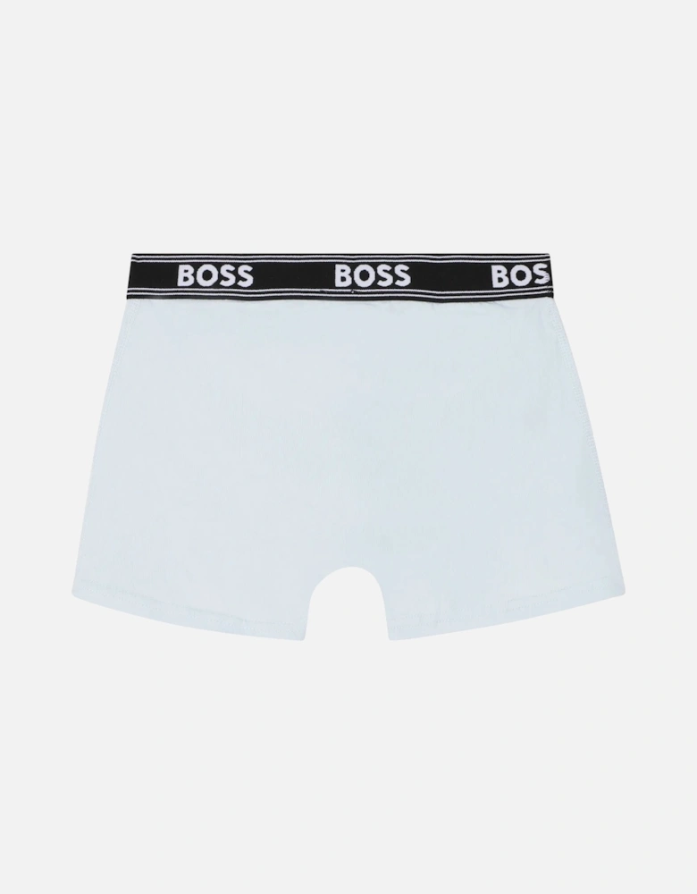 Boys 3-Pack Power Logo Boxer Trunks, Black/Navy/Blue